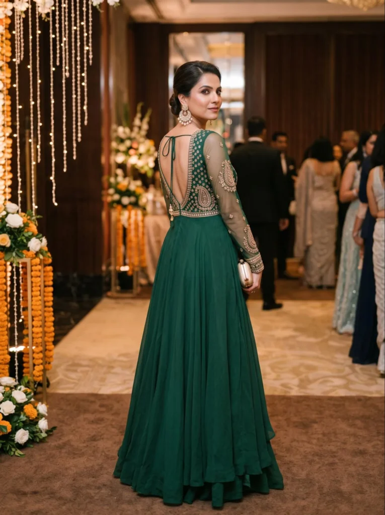 Georgette Gown with Indian Embellishments