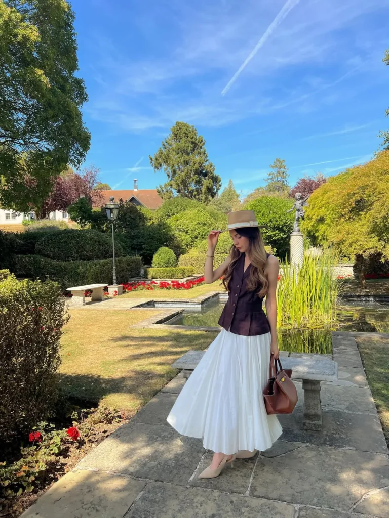 Pleated Midi Skirt With Sleeveless Top