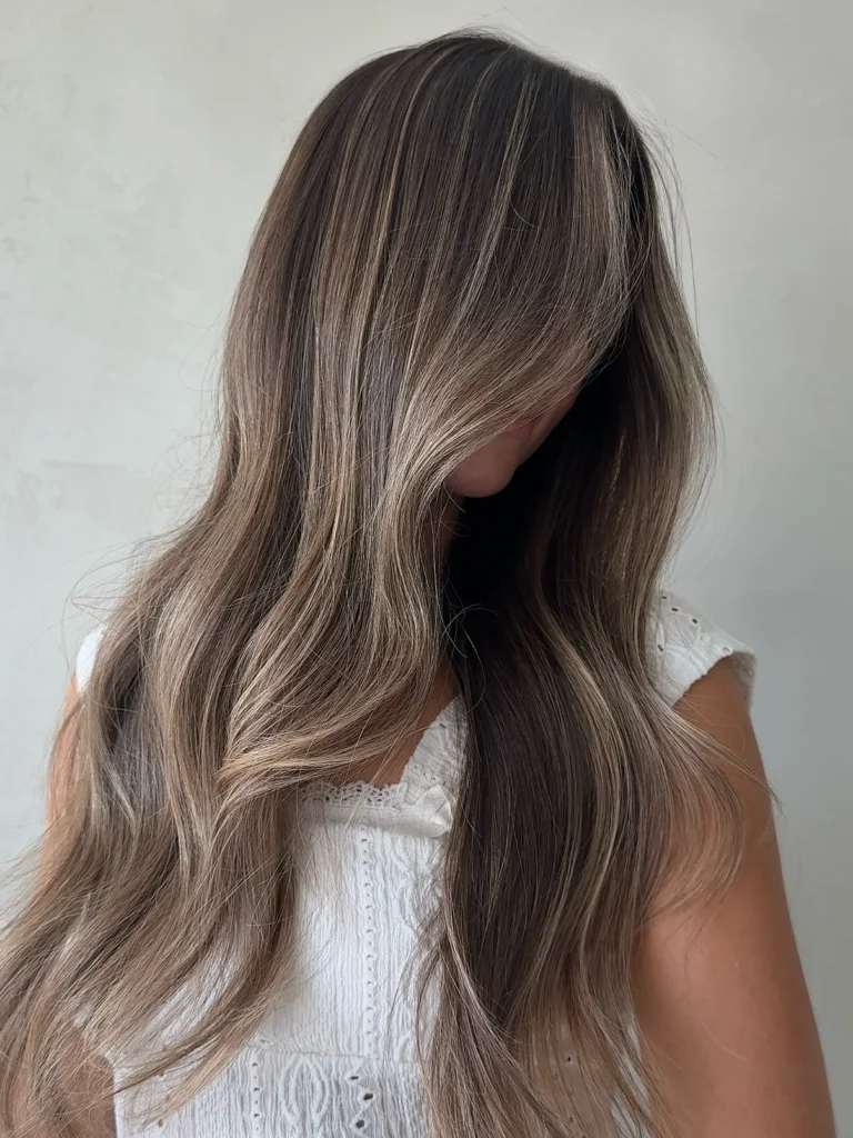 Mushroom Brown Balayage with Soft Face-Framing LayersÂ