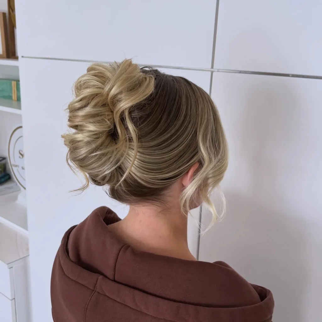 Soft Blonde Textured Bridal Updo