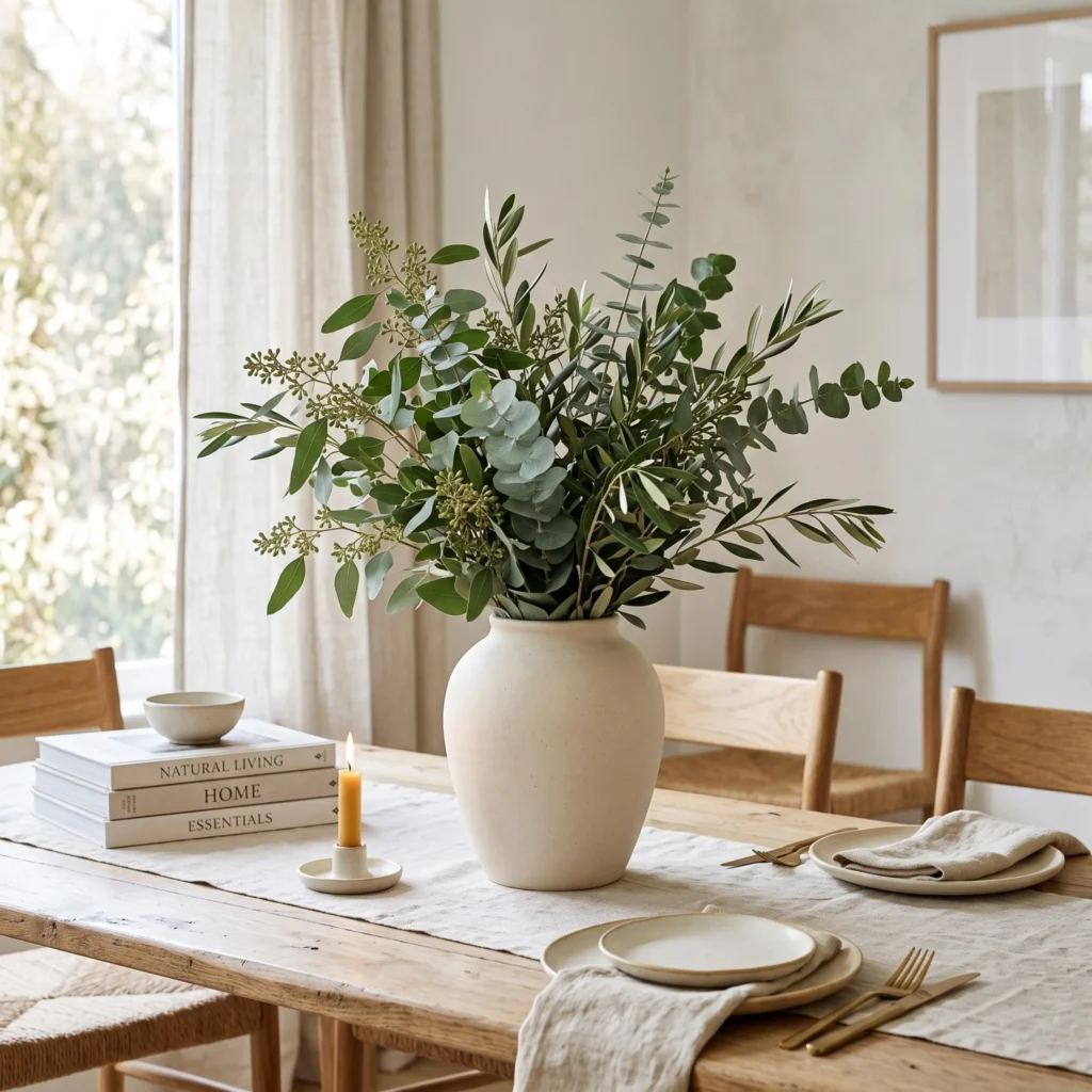 Simple Vase with Fresh Greenery