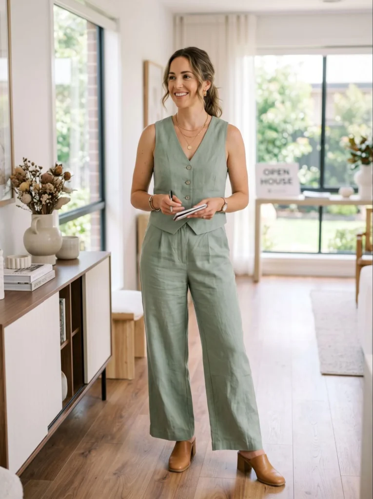 Matching Linen Two-Piece Set