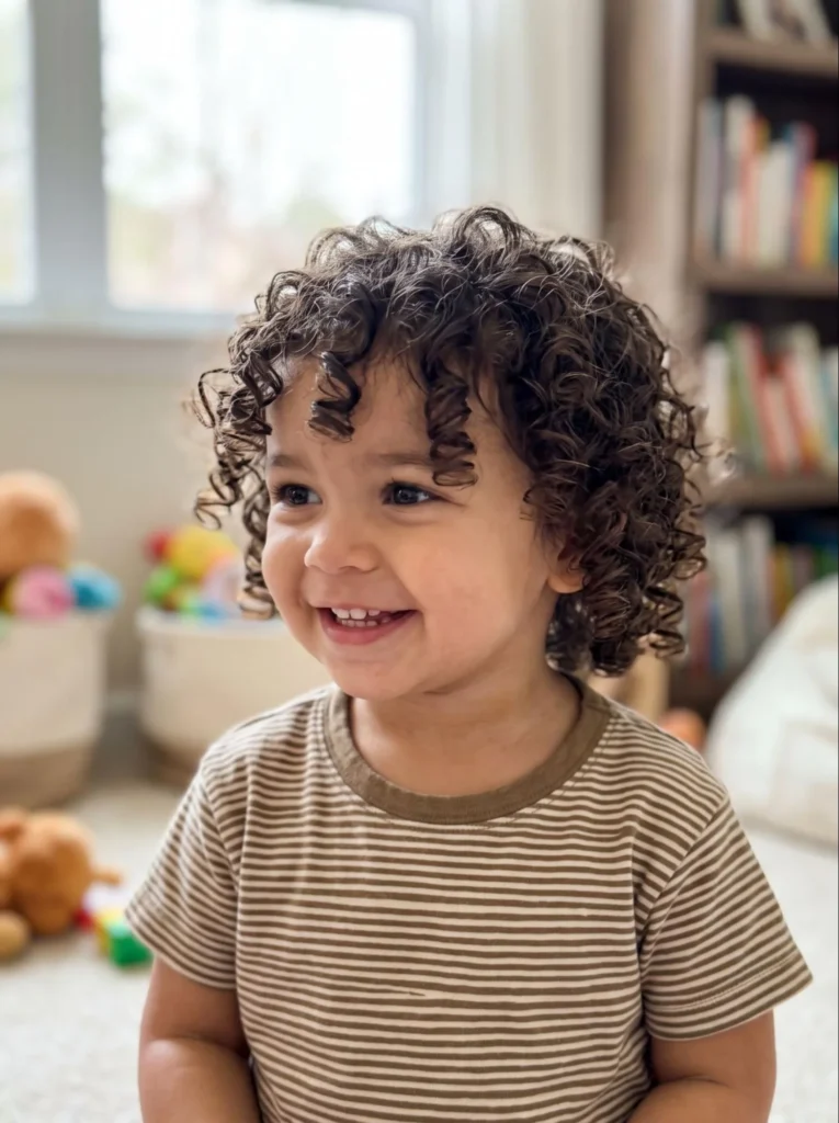 Curly Bob with Bangs
