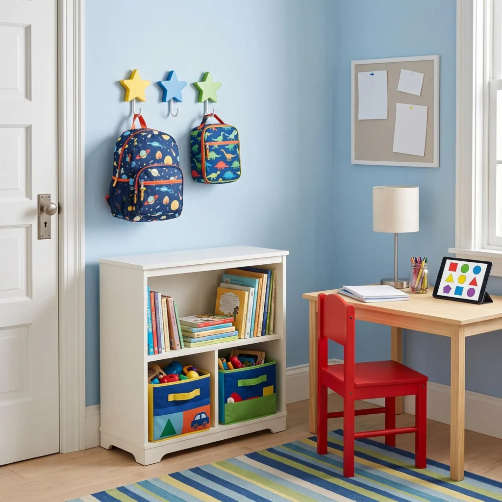 Kids’ Room Backpack Storage Corner