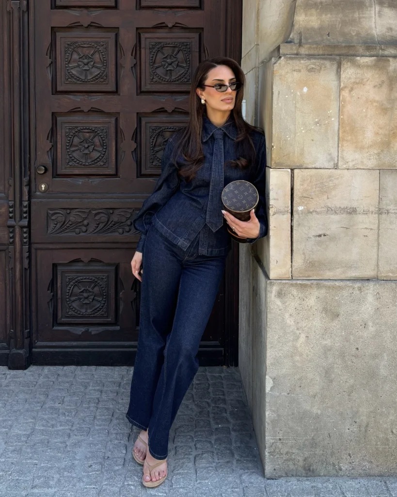 Elegant Dark Denim Matching Set