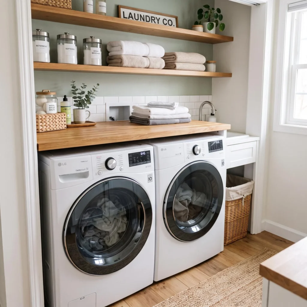 Countertop Over Stacked Washer and Dryer