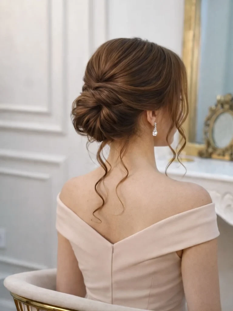 Elegant Low Twisted Bun for Medium Hair