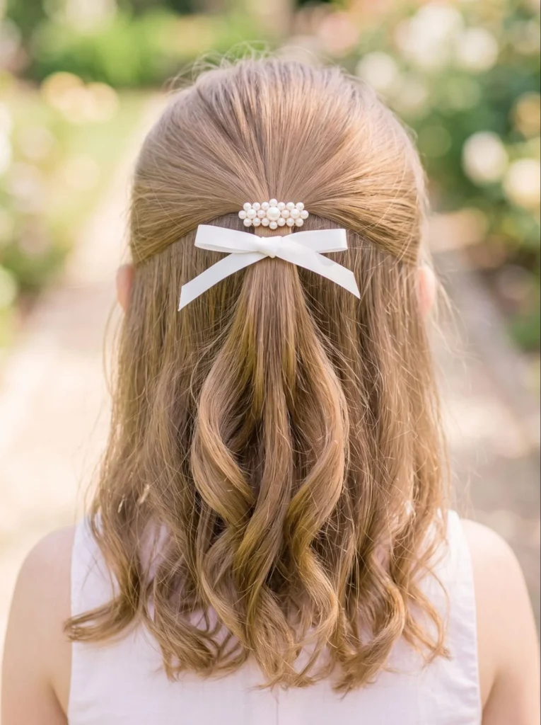 Half-Up Half-Down Hairstyle With Bow