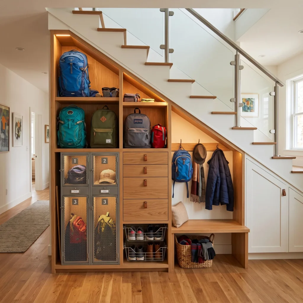  Backpack Storage Under Staircase