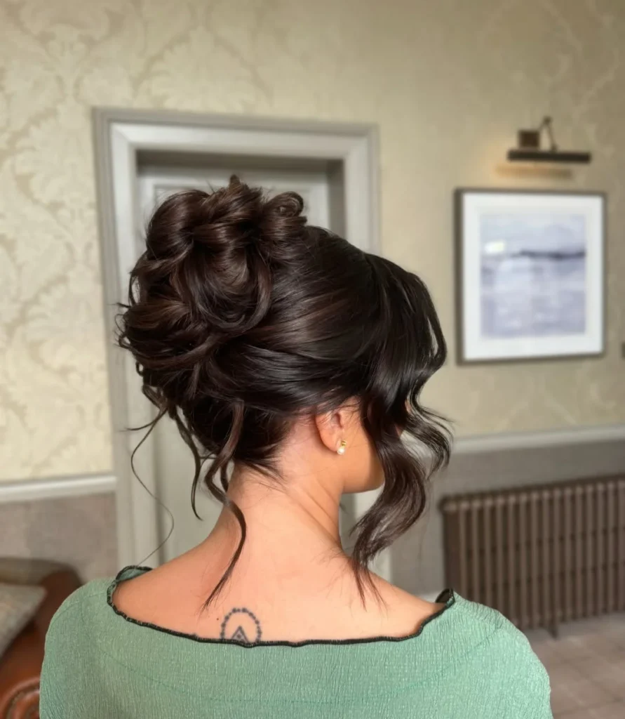 Voluminous Curly Bridal Updo 