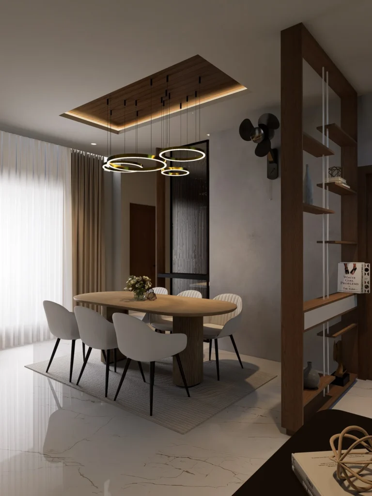  Modern Wood Partition Wall with Open Display Shelves