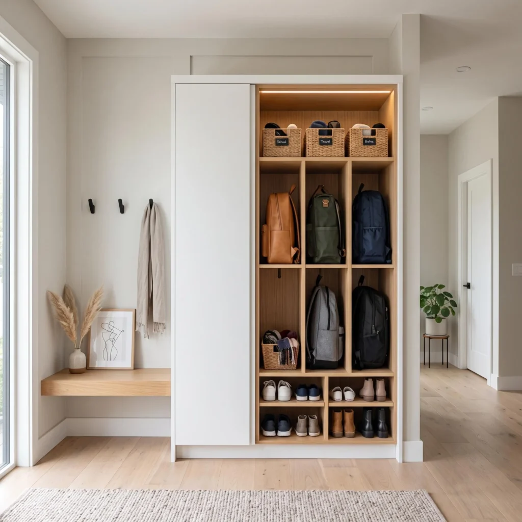 Minimalist Backpack Storage Cabinet