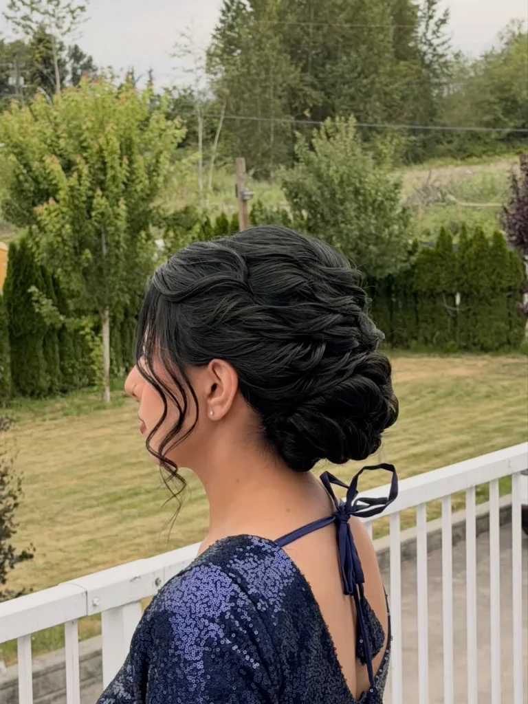  Elegant Twisted Low Bun Updo 
