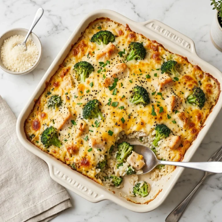 Cheesy Broccoli Chicken Rice Casserole Recipe