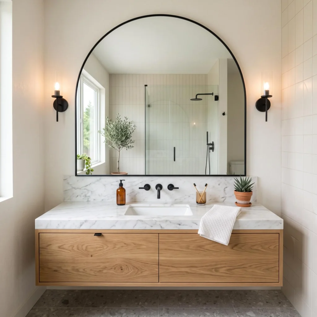 Arched Bathroom Mirror Design