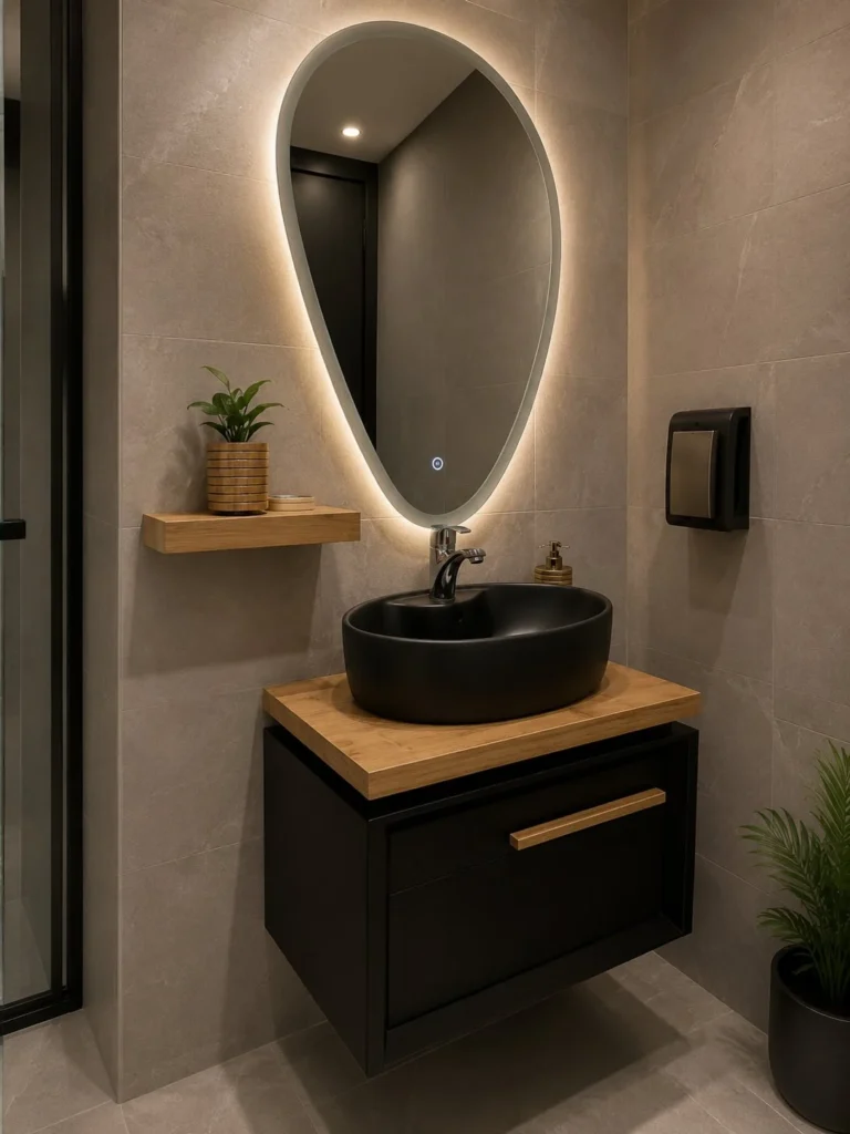 Organic Backlit Mirror Design