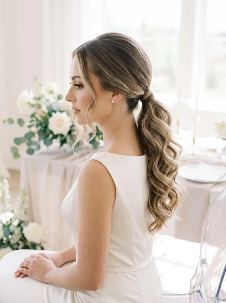 Low Ponytail With Elegant Waves