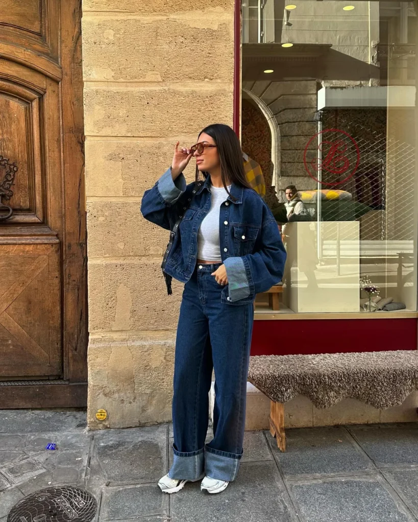 Casual Double Denim Street Style 