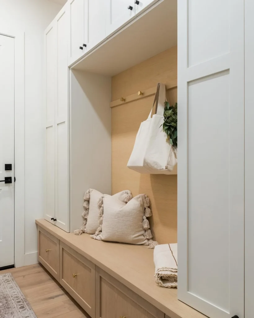 Built-In Entryway Bench Drop Zone