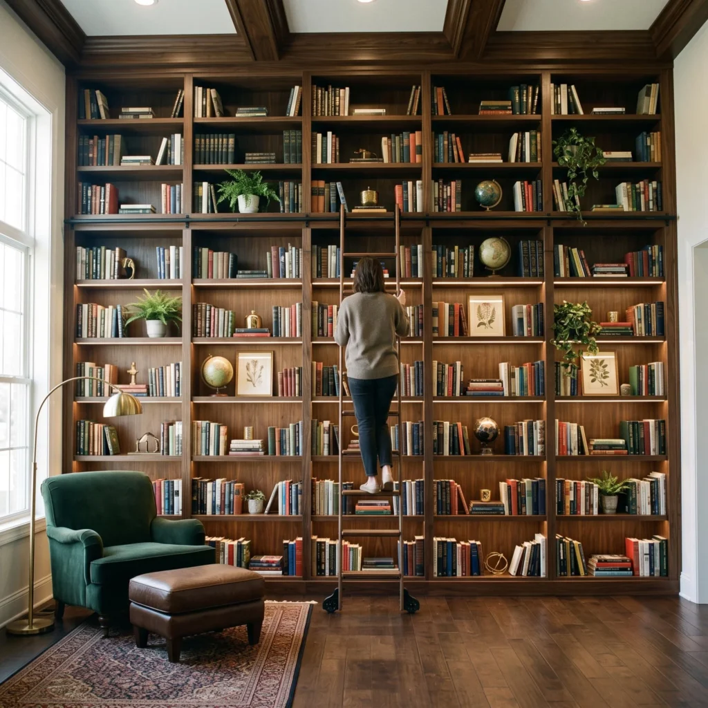 Floor-to-Ceiling Bookshelf Home Library