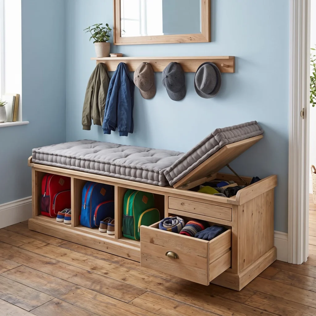 Backpack Storage Bench With Hidden Compartments