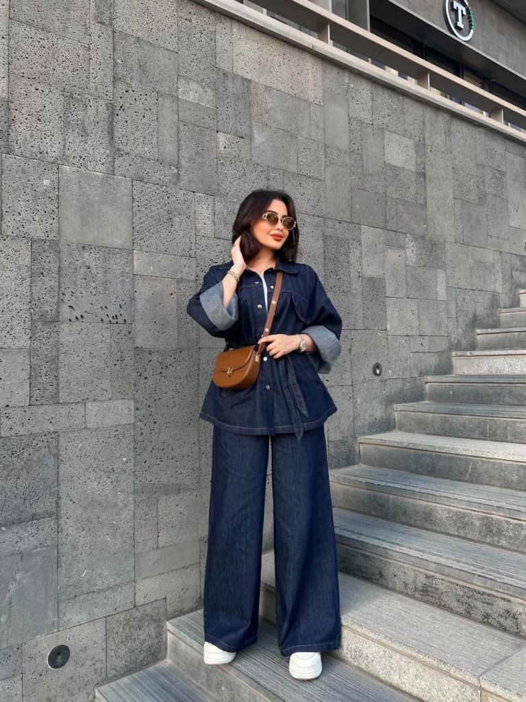 Dark Denim Co-Ord Street Style