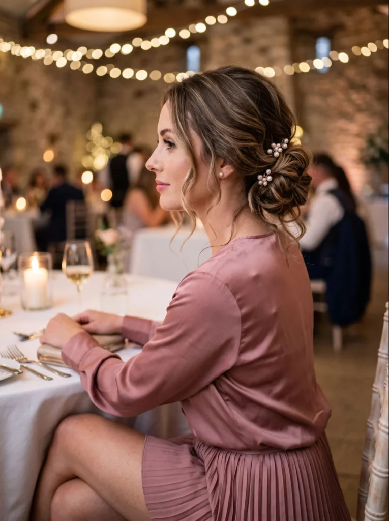  Romantic Low Messy Bun for Medium Hair