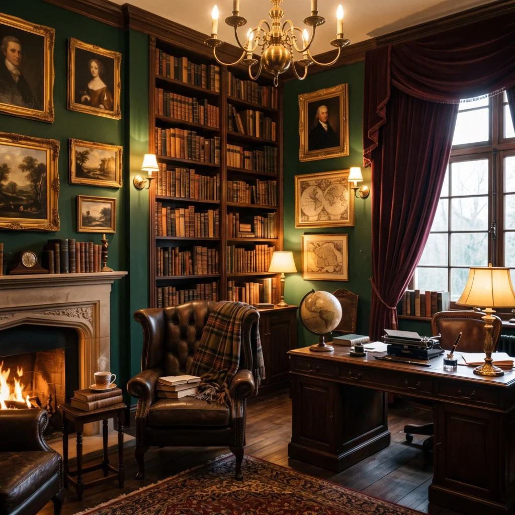 Dark Academia Style Home Library