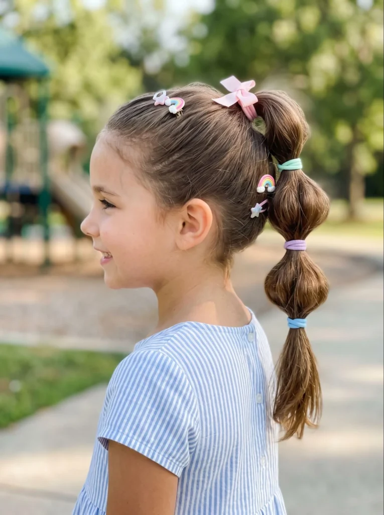 Bubble Ponytail Hairstyle for Kids