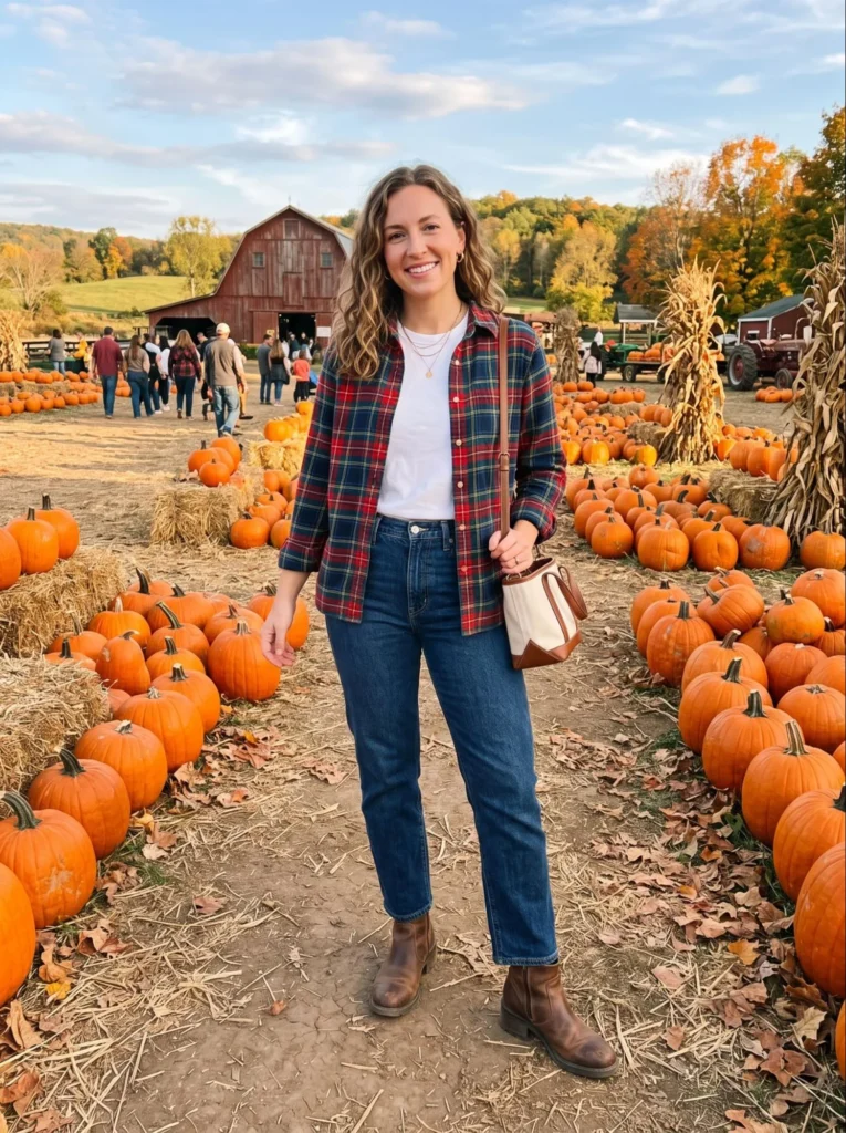 Flannel Shirt with Jeans and Ankle Boots