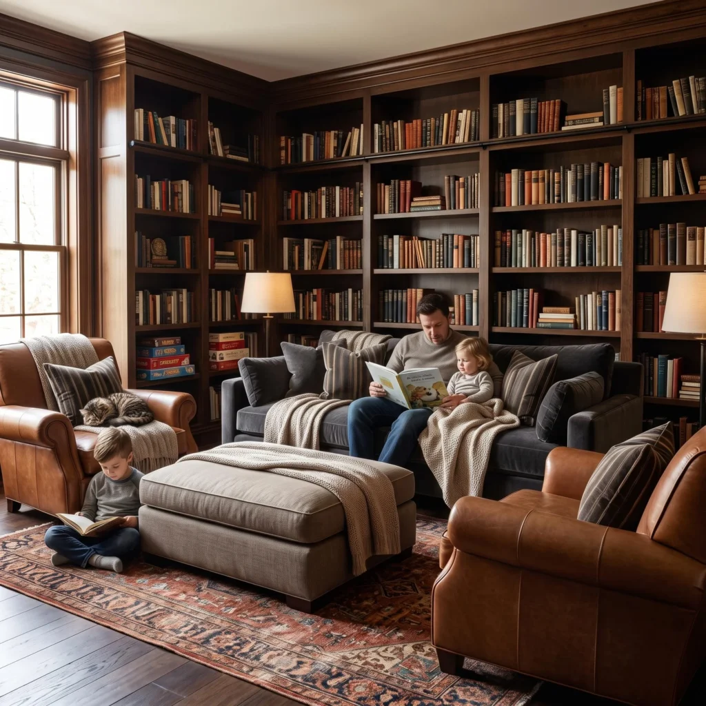 Library With Comfortable Lounge Seating