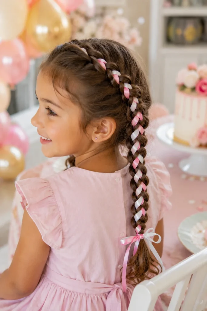 Ribbon Braided Hairstyl