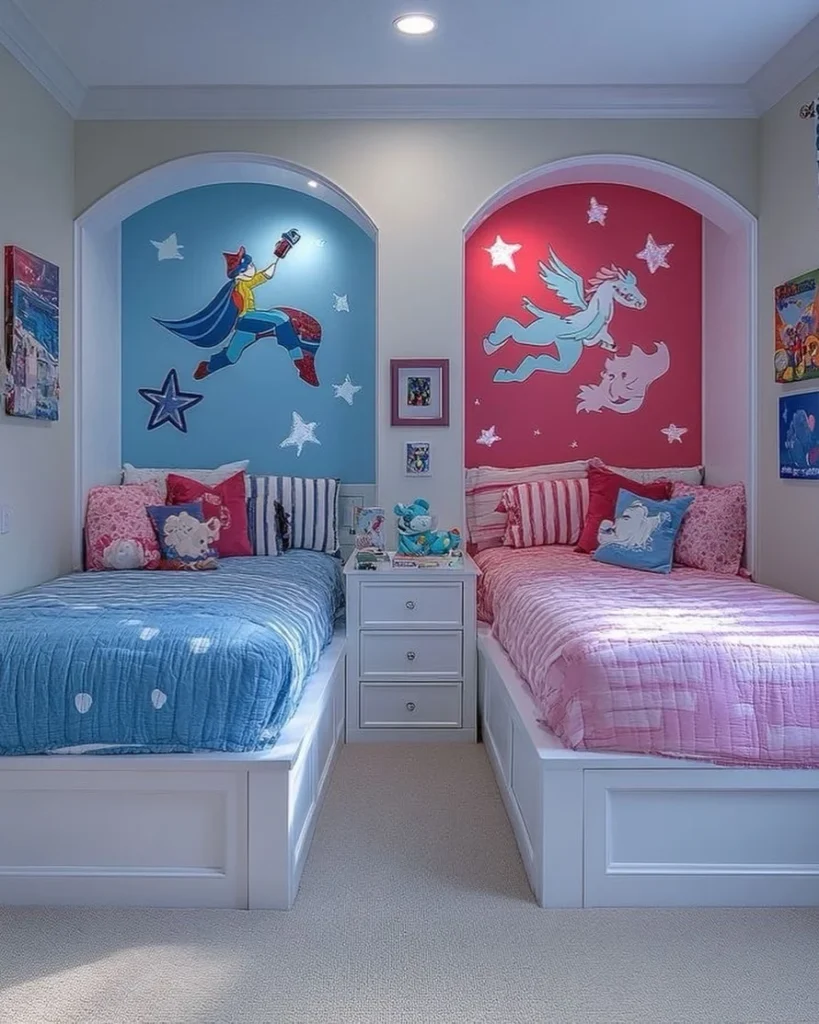 Colorful Twin Toddler Bedroom 