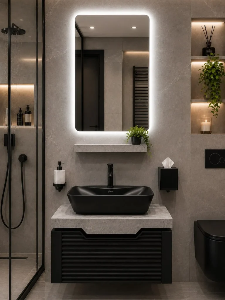 Backlit Rectangular Mirror Design