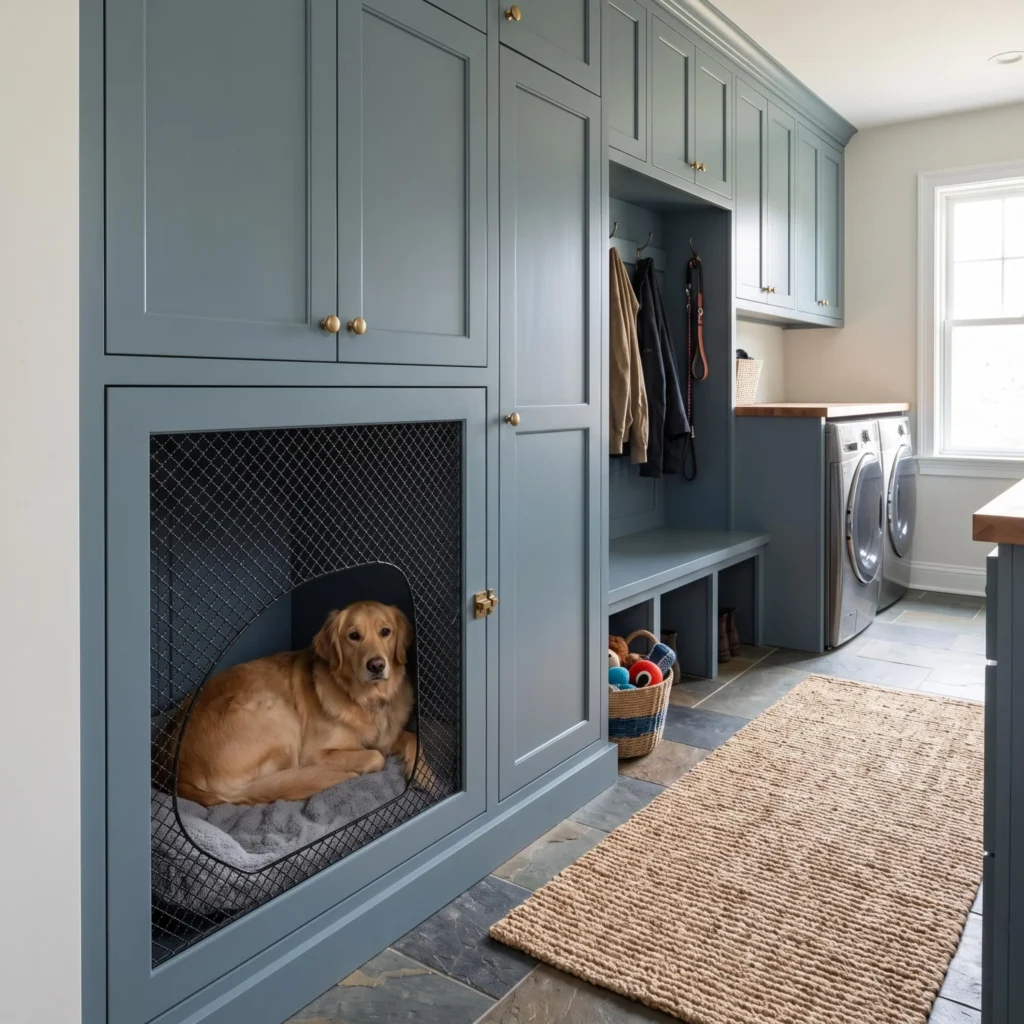 Built-In Dog Crate Cabinet