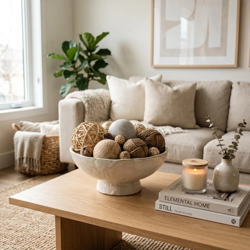 Decorative Bowl with Orbs or Ornaments