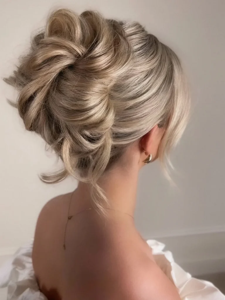 Voluminous Twisted Updo for Medium Length Hair