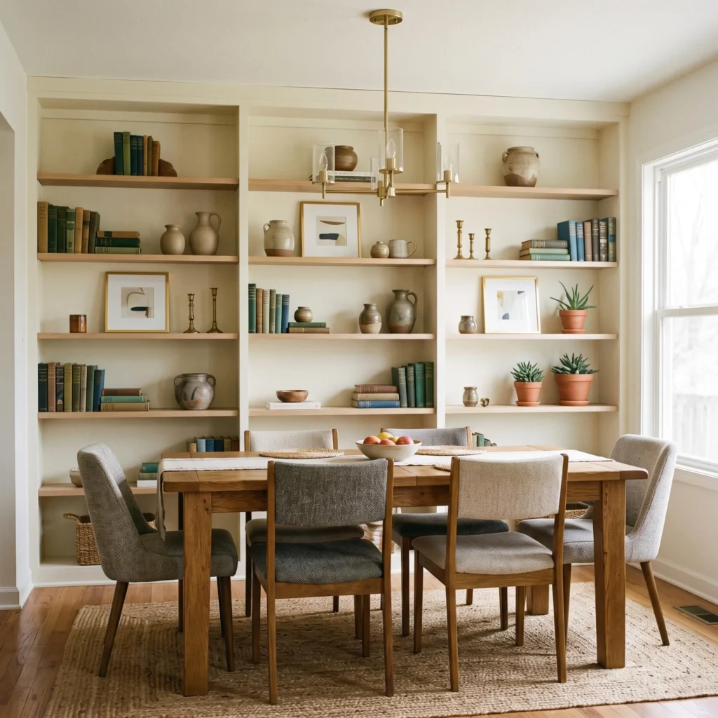 Built-In Shelving with Styled Decor