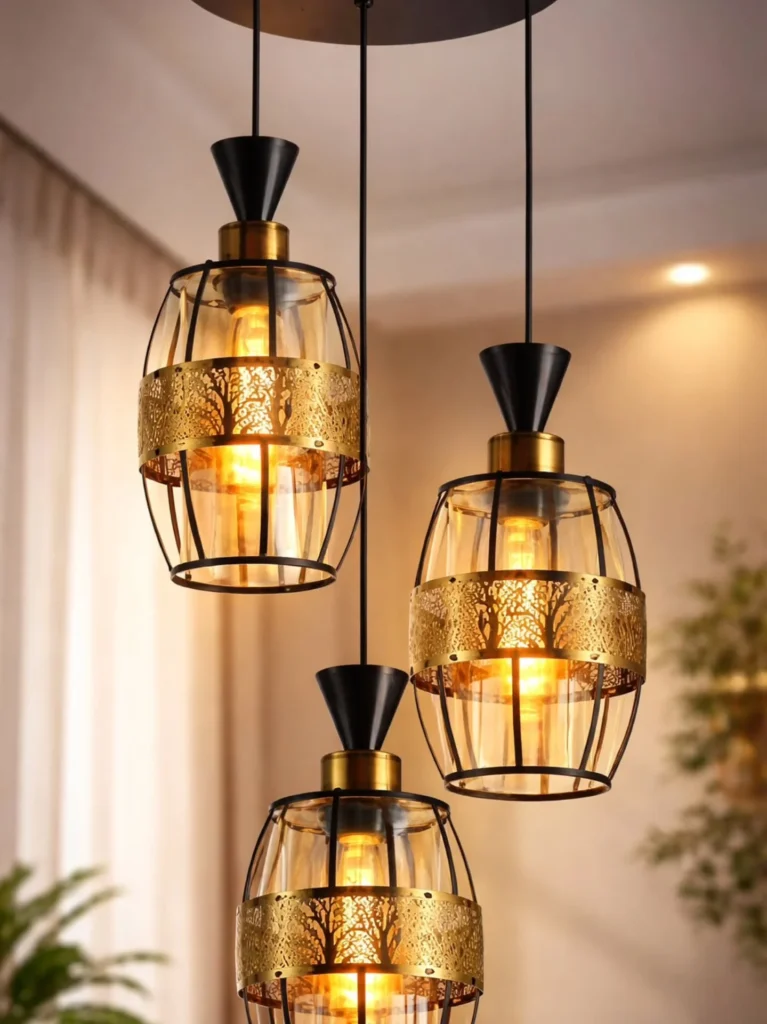 Modern Gold and Glass Pendant Lighting