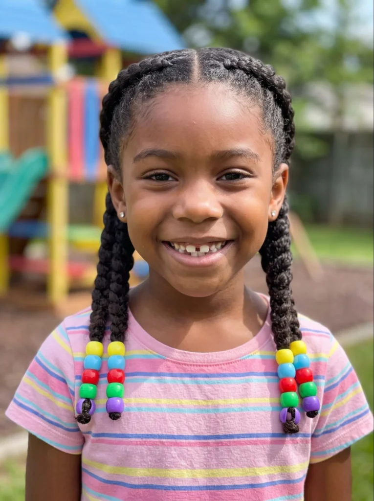 Braided Pigtails with Beads