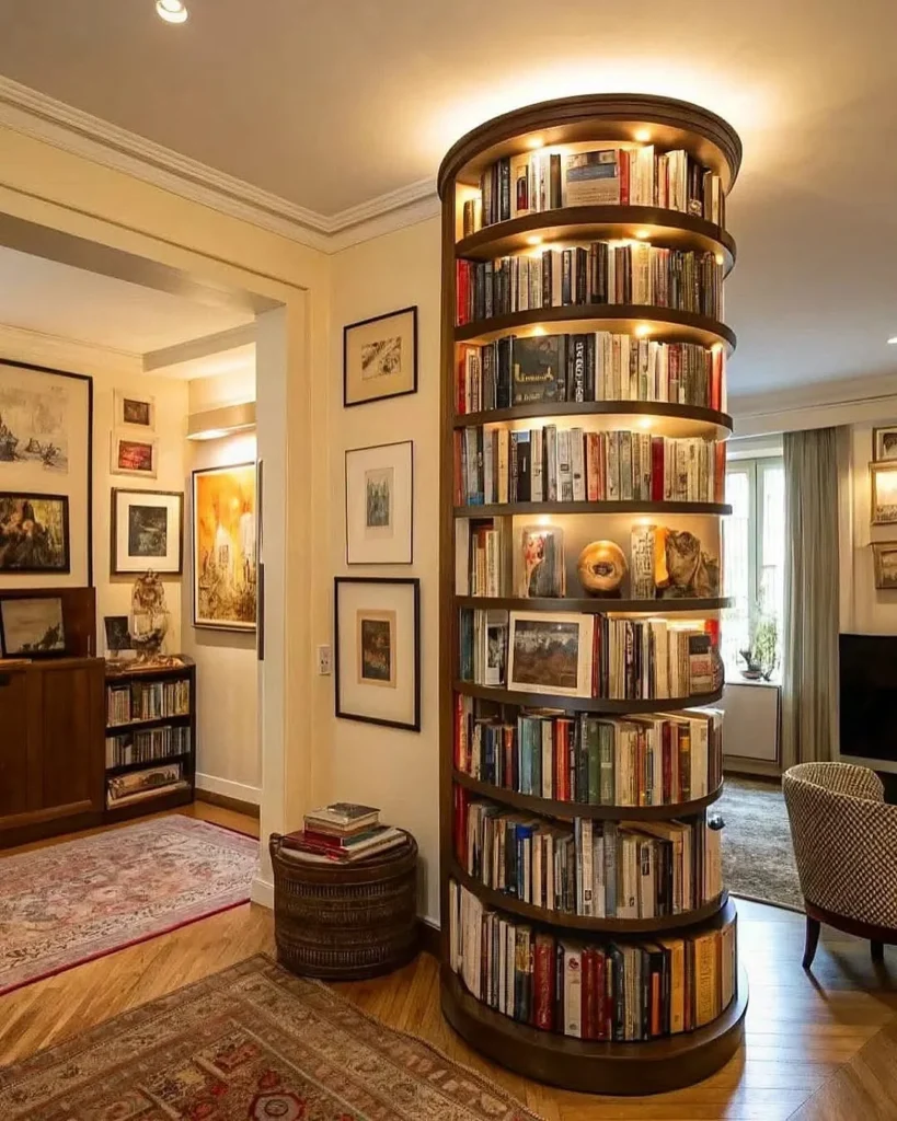 Round Bookshelf Room Divider