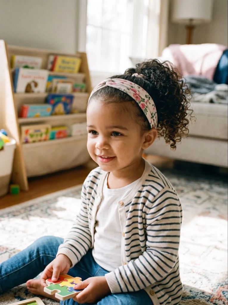 Curly Ponytail with Headband