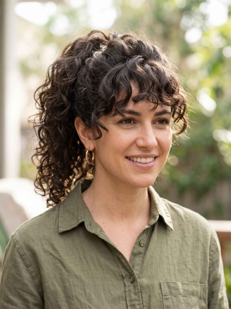 Curly Ponytail With Volume