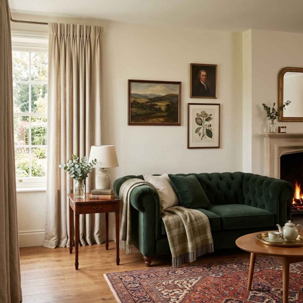 Deep Green Against Cream Walls