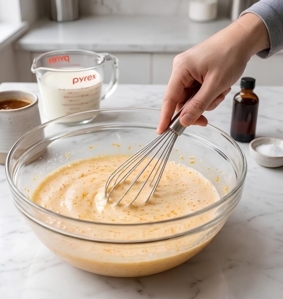 Build the Base. Whisk the cold milk into the orange sugar until the sugar has fully dissolved, about 2 minutes.