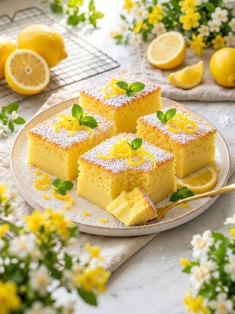 The Best Lemon Custard Cake Recipe – Easy Creamy Dessert