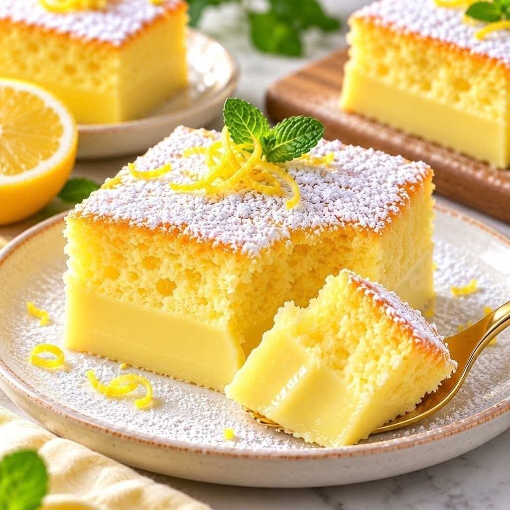 The Best Lemon Custard Cake Recipe – Easy Creamy Dessert